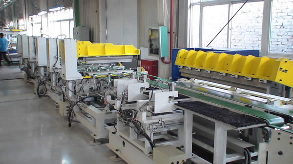 Commercial kitchen cabinet door shell forming line